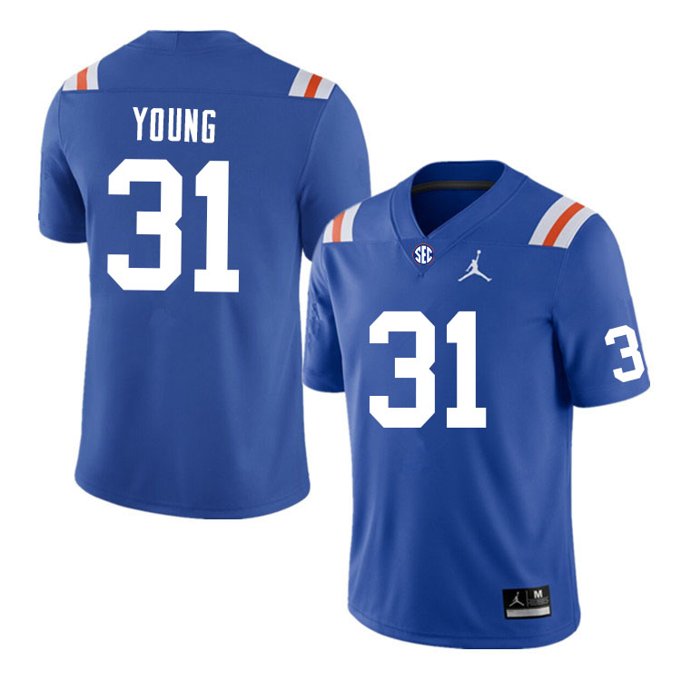 Men #31 Jordan Young Florida Gators College Football Jerseys Sale-Throwback